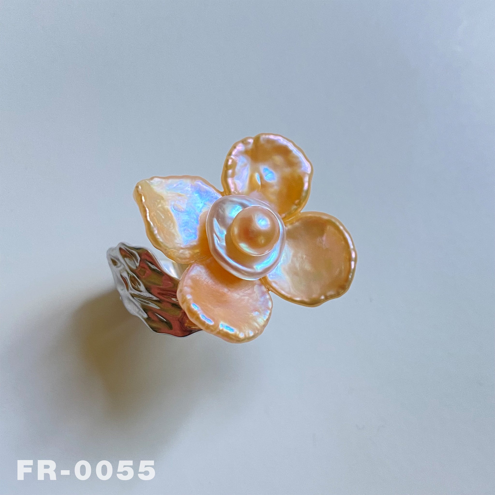 Handmade Natural Colorful Freshwater Keshi Pearl Flower Ring