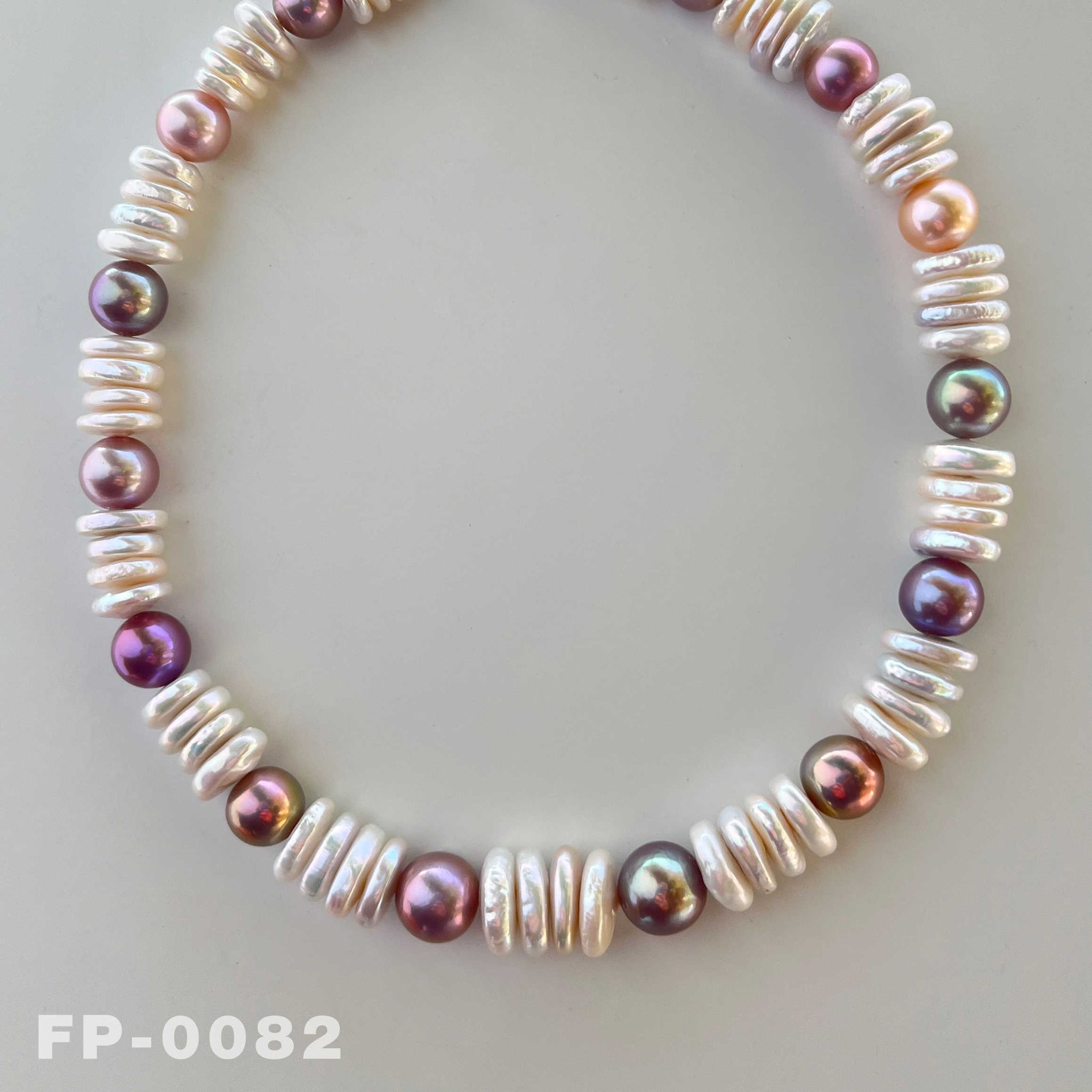 Natural Rainbow Edison and Keshi Pearl Necklace