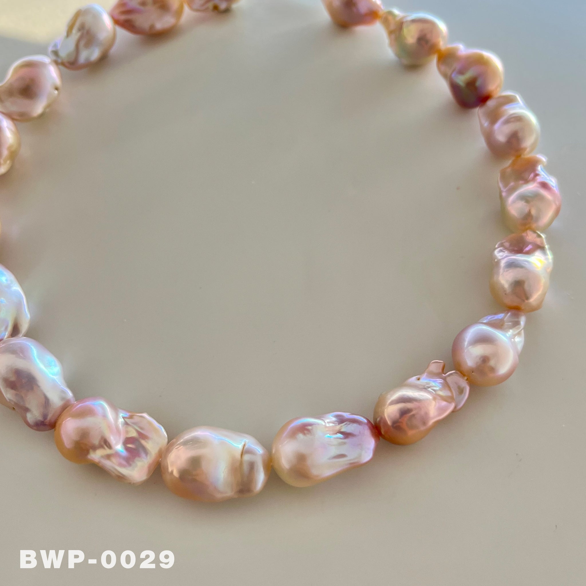 1 Strand 15.8 inches Pink & Purple Rainbow Flame Baroque pearl necklace（BWP-0029）