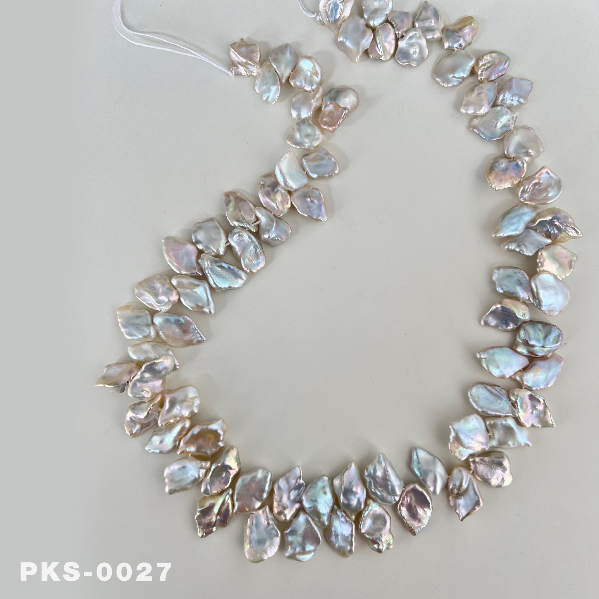 1 Strand 16 inches Natural Freshwater Gray Rainbow Keshi Pearl Necklace(PKS-0027)