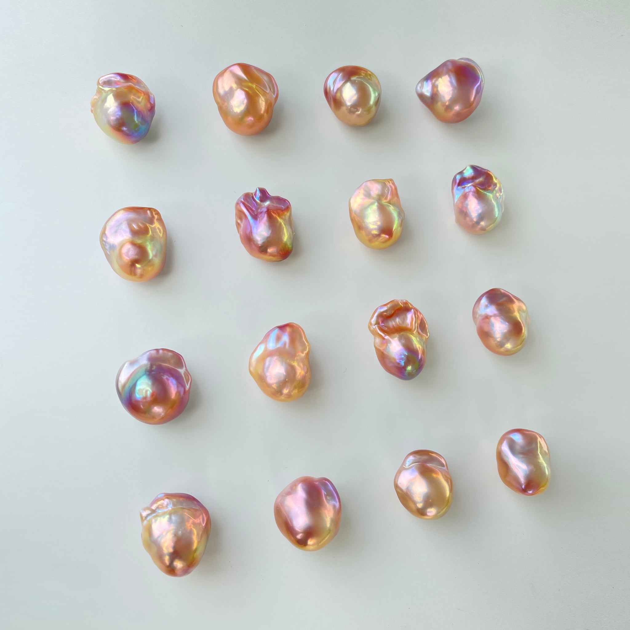 Large Size Natural Freshwater Gold & Purple Rainbow Fireball Baroque Pearls（BPA-0005）