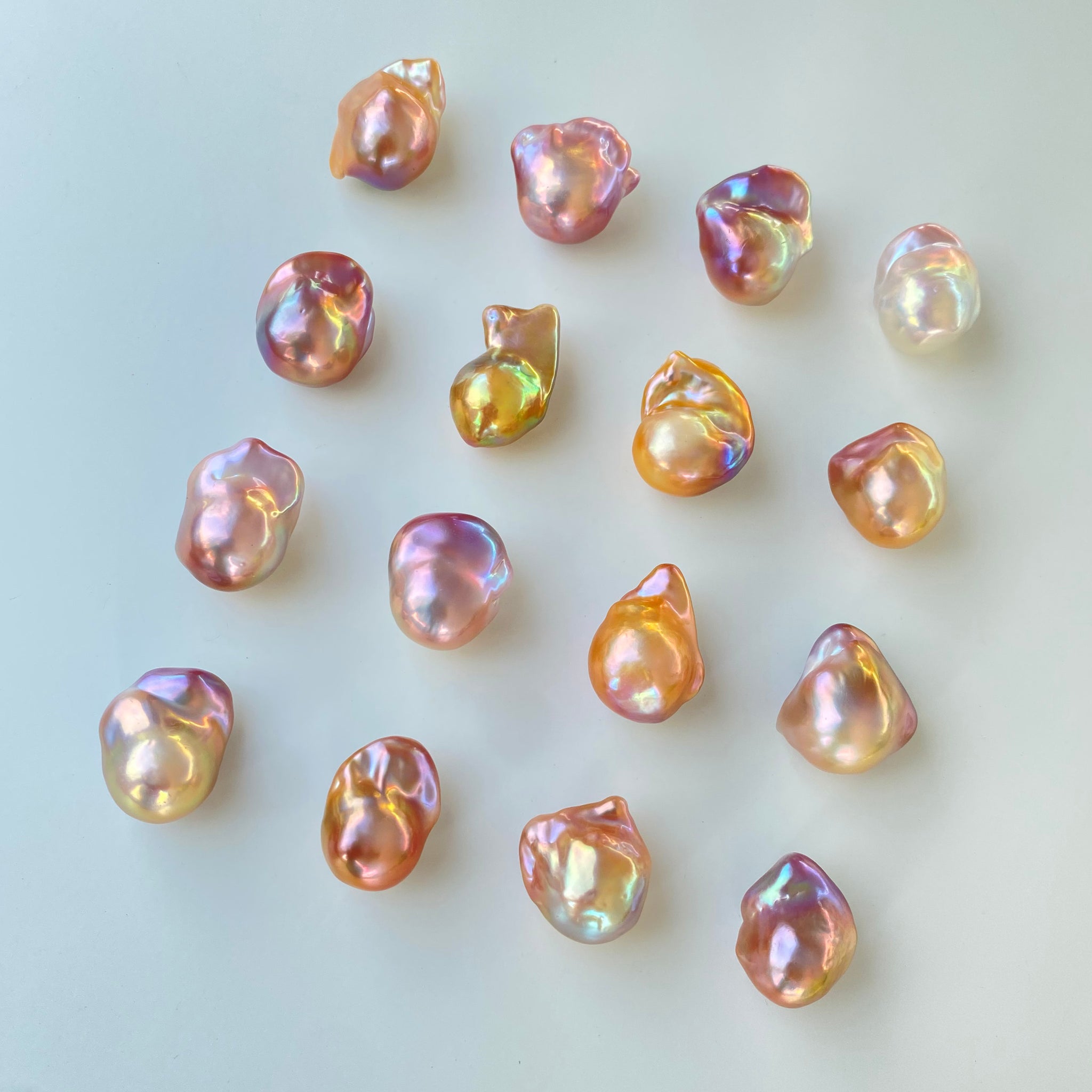 Large Size Natural Freshwater Gold & Purple Rainbow Fireball Baroque Pearls（BPA-0002）