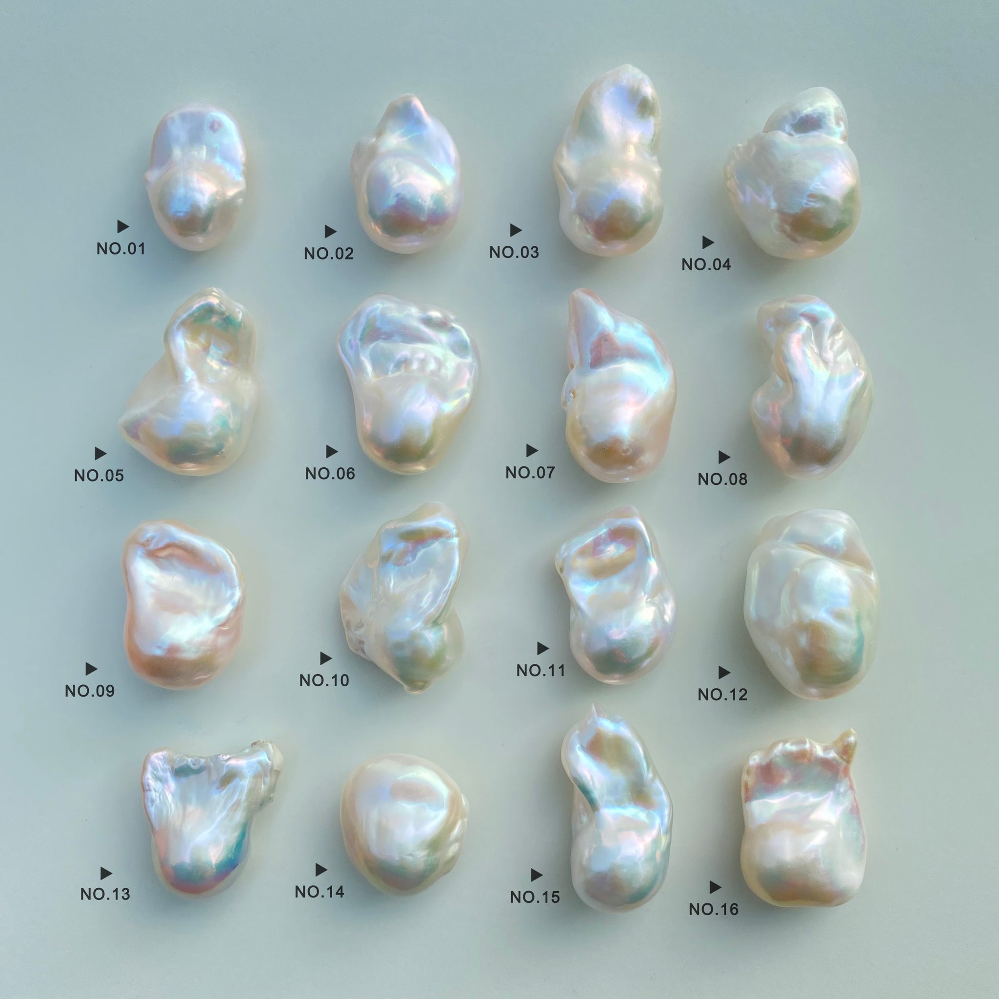 Large Size Natural Freshwater White Rainbow Fireball Baroque Pearls（BWA-0001）