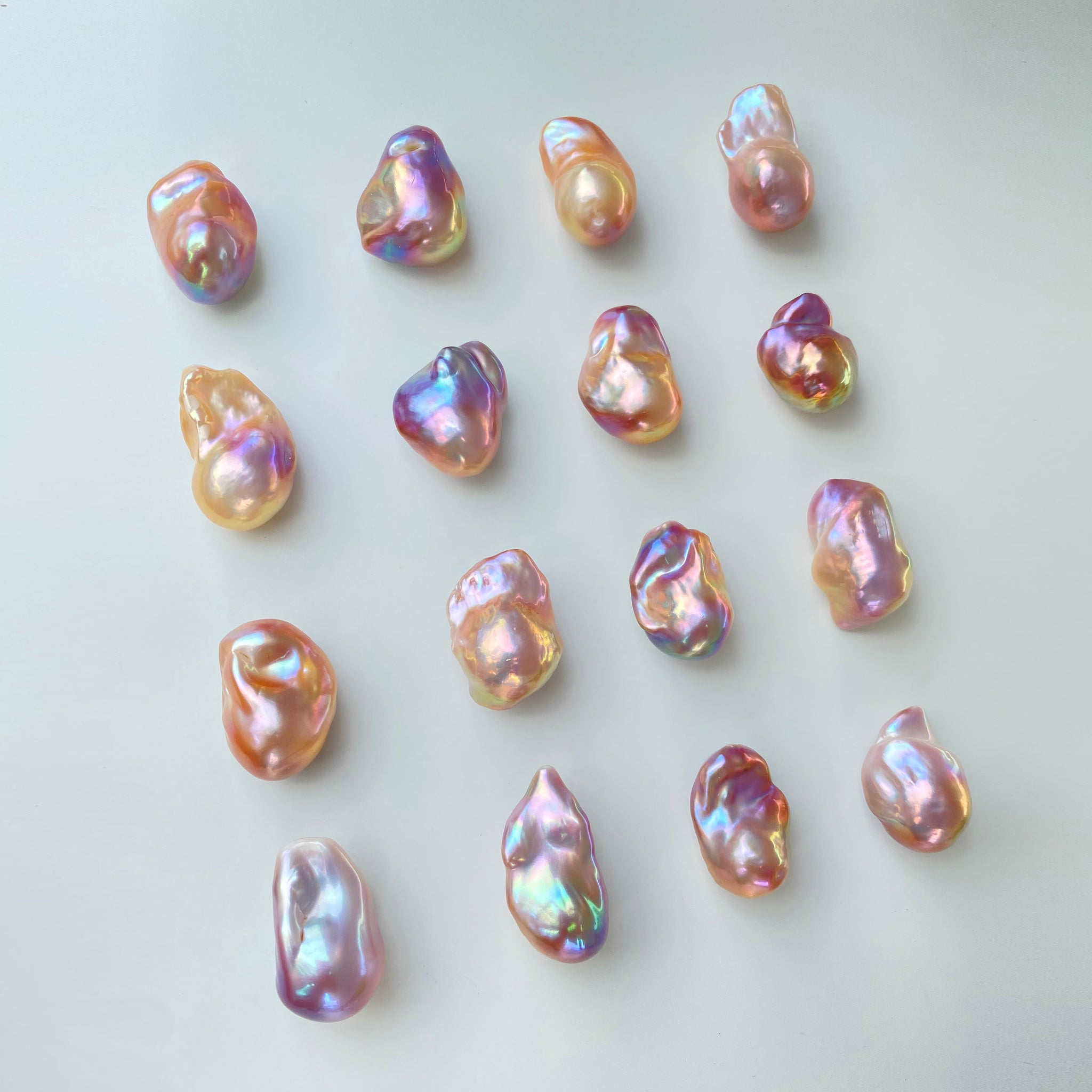 Large Size Natural Freshwater Gold & Purple Rainbow Fireball Baroque Pearls（BPA-0004）