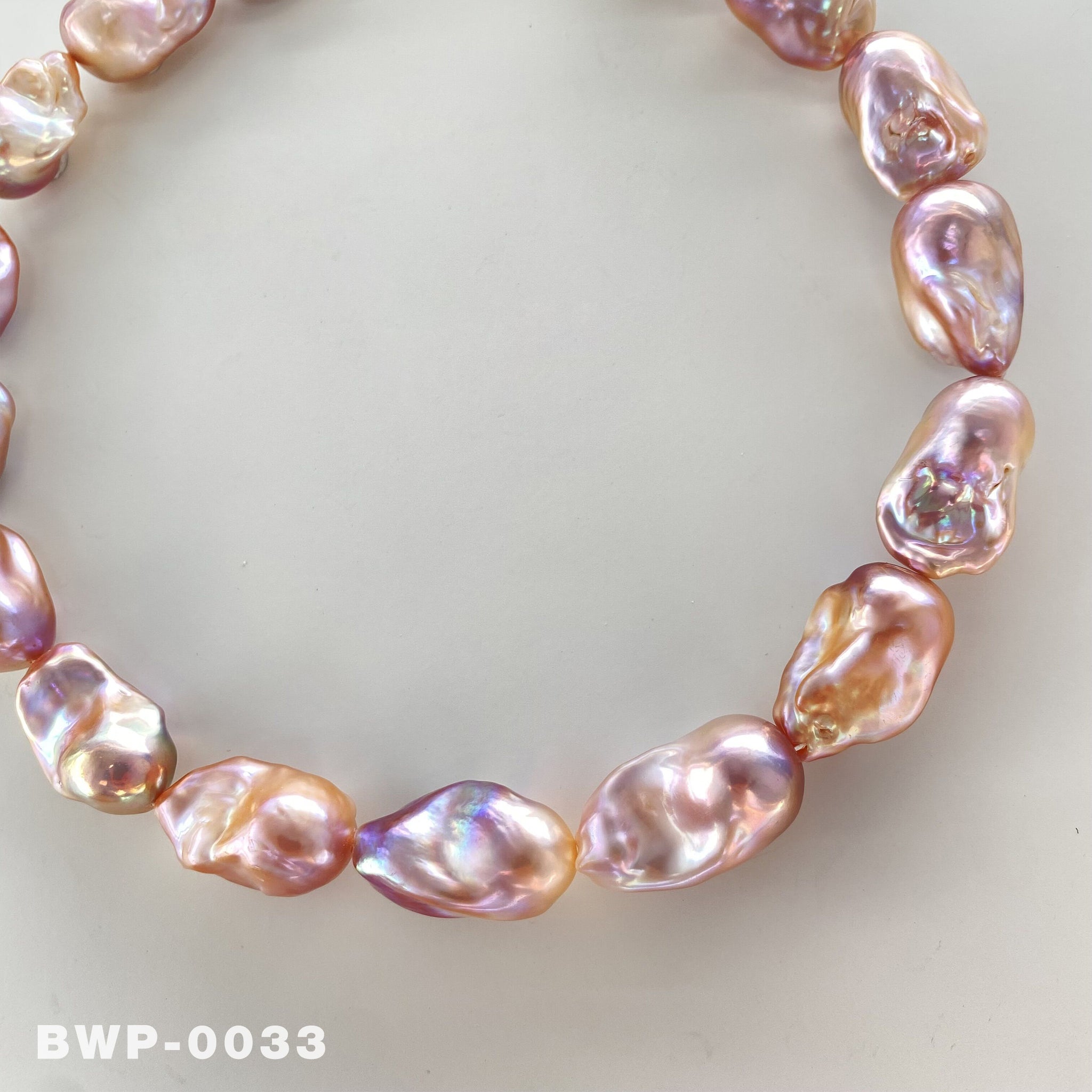 1 Strand 16.2inch Purple & Pink Rainbow Flame Baroque pearl necklace(BWP-0033)