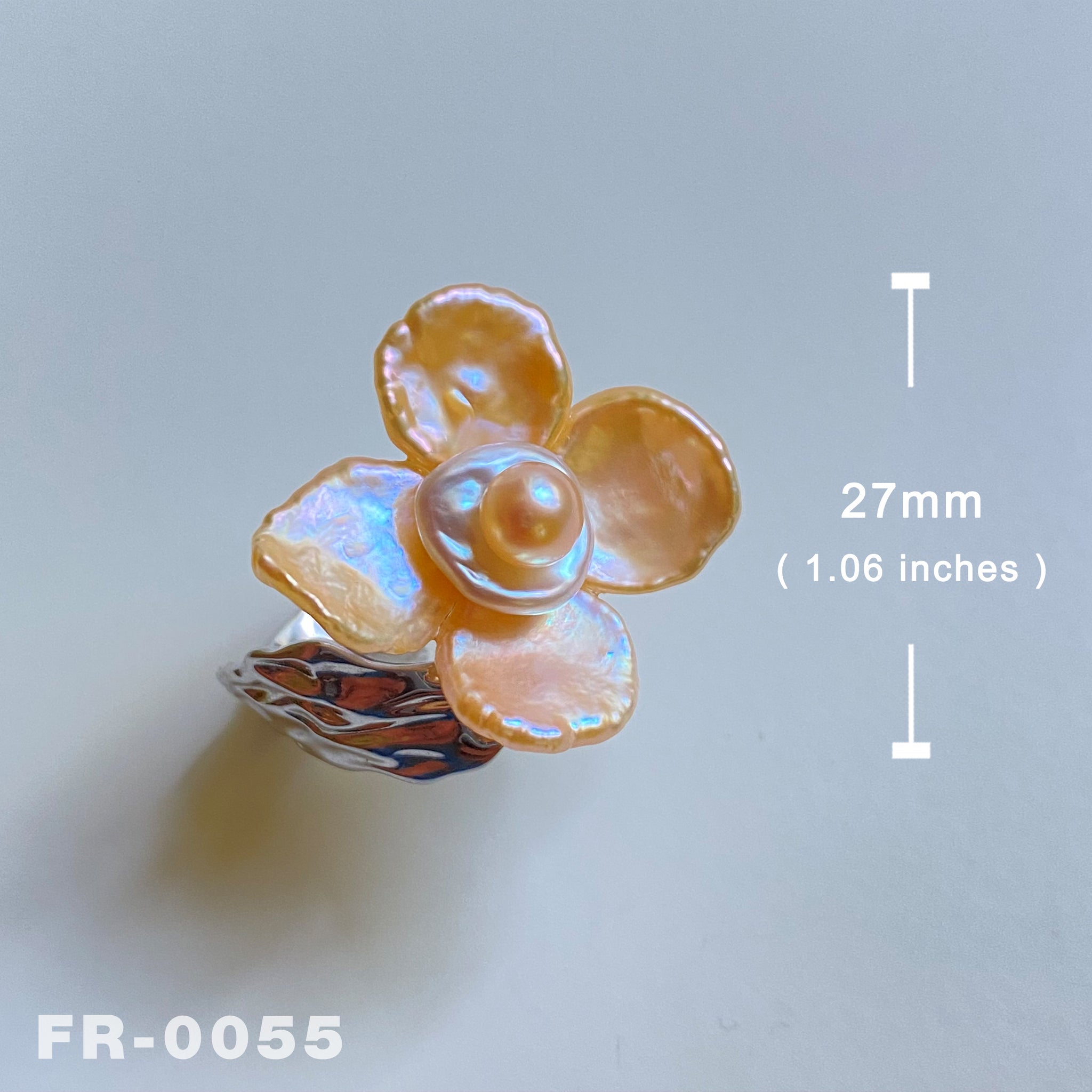 Handmade Natural Colorful Freshwater Keshi Pearl Flower Ring