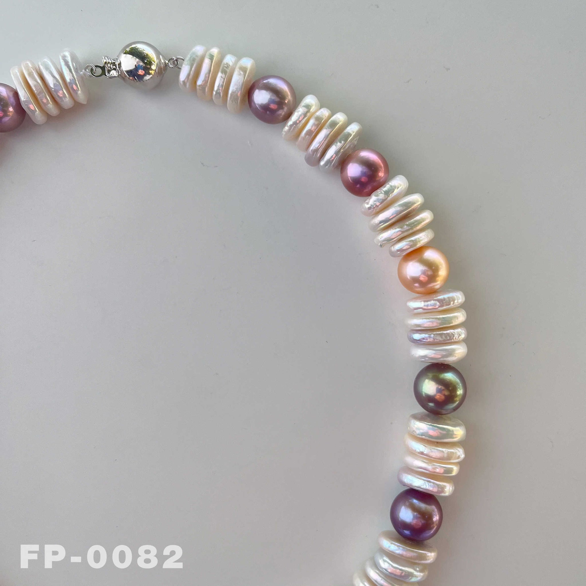 Natural Rainbow Edison and Keshi Pearl Necklace