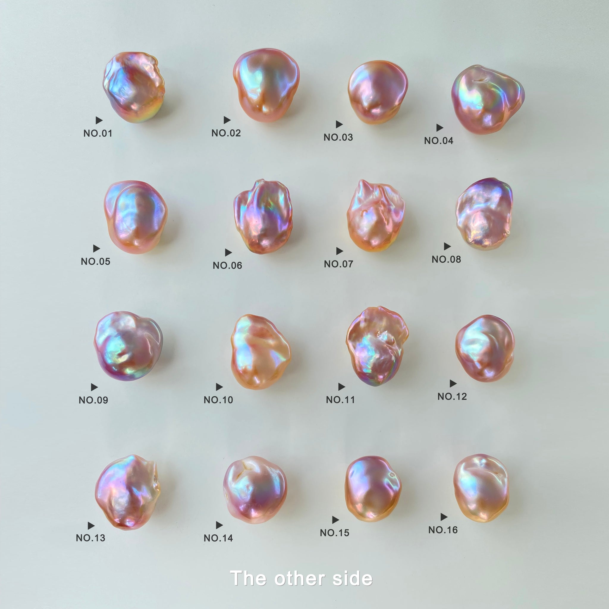 Large Size Natural Freshwater Gold & Purple Rainbow Fireball Baroque Pearls（BPA-0005）