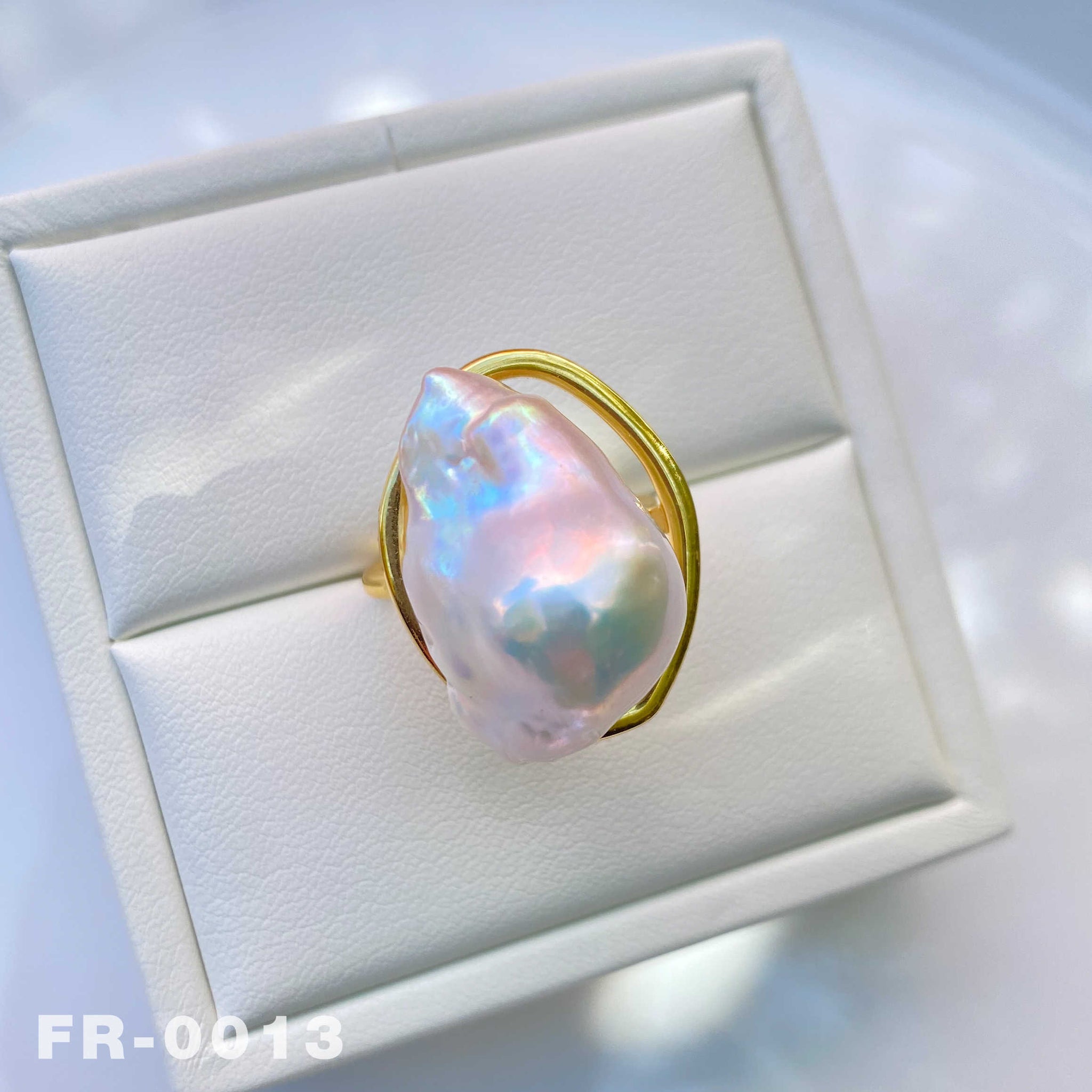 Natural Freshwater Fireball Baroque Pearl Ring