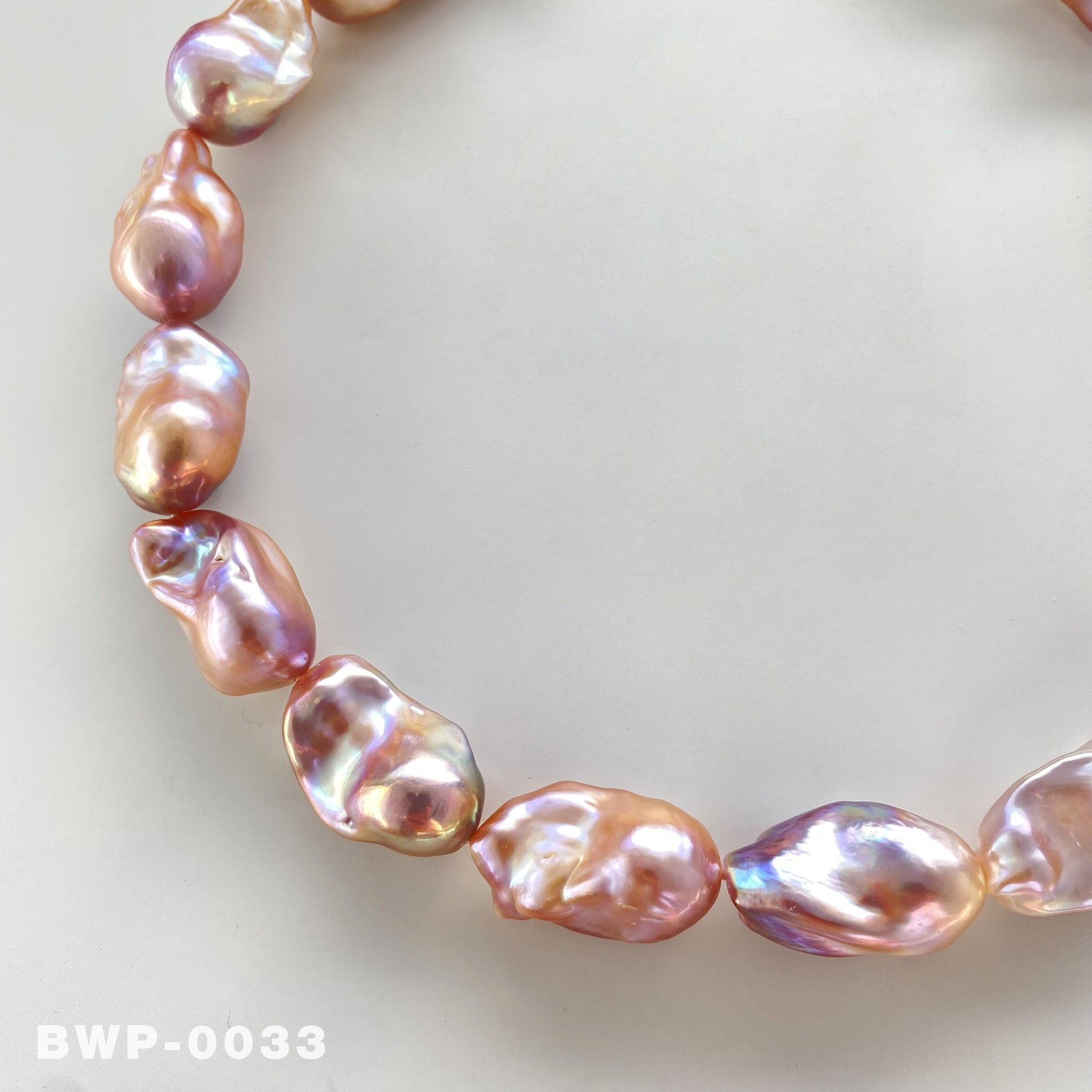 1 Strand 16.2inch Purple & Pink Rainbow Flame Baroque pearl necklace(BWP-0033)