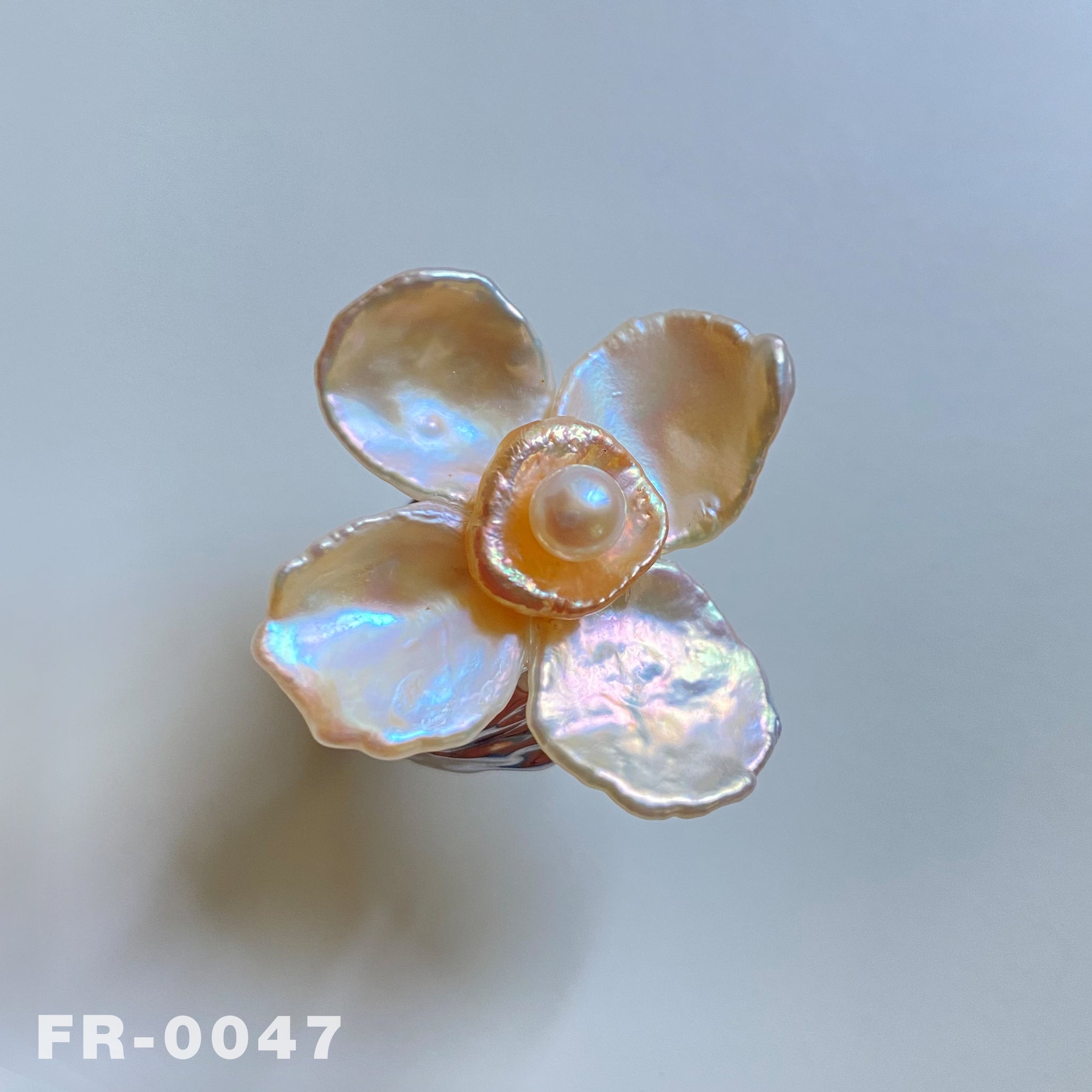 Handmade Natural Colorful Freshwater Keshi Pearl Flower Ring