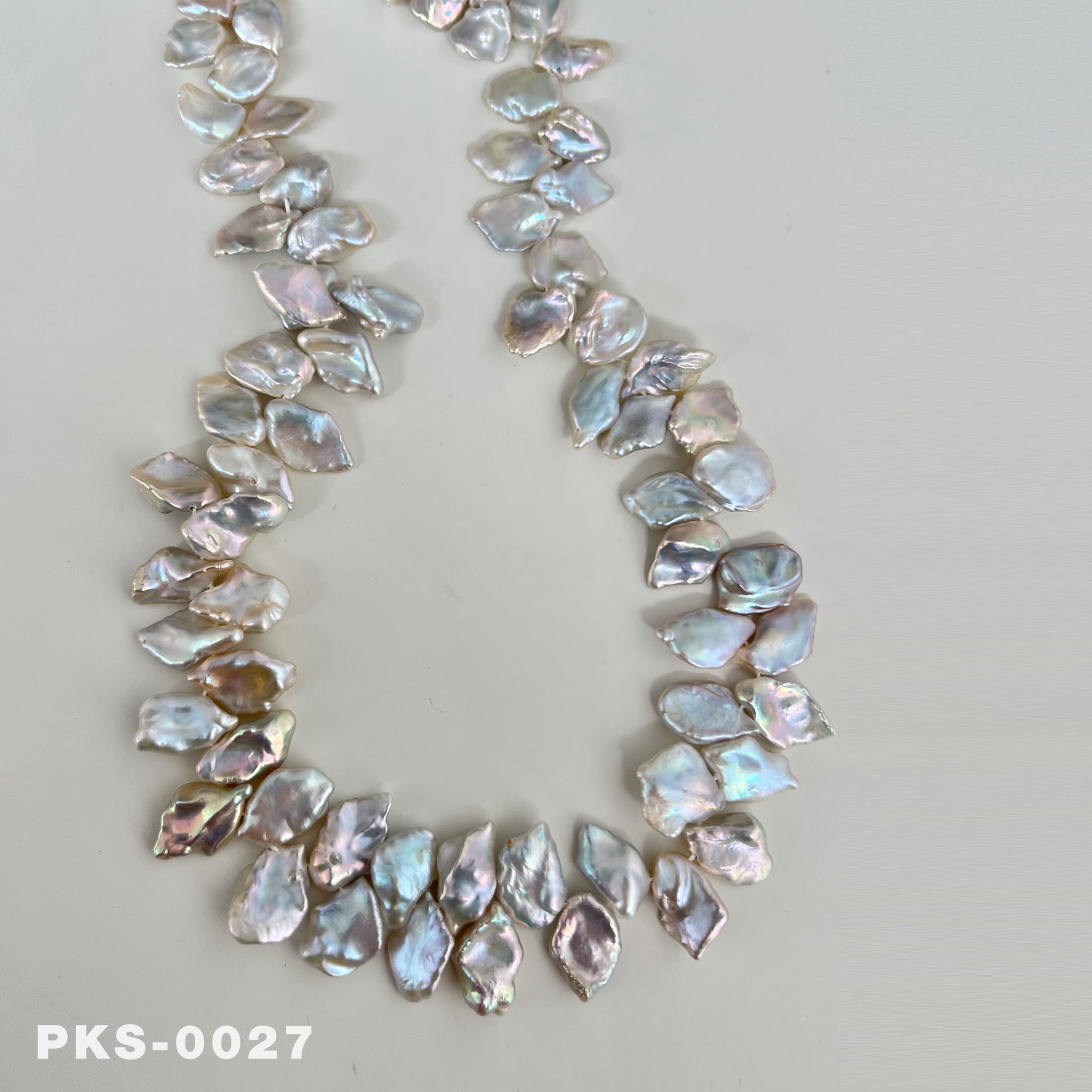 1 Strand 16 inches Natural Freshwater Gray Rainbow Keshi Pearl Necklace(PKS-0027)