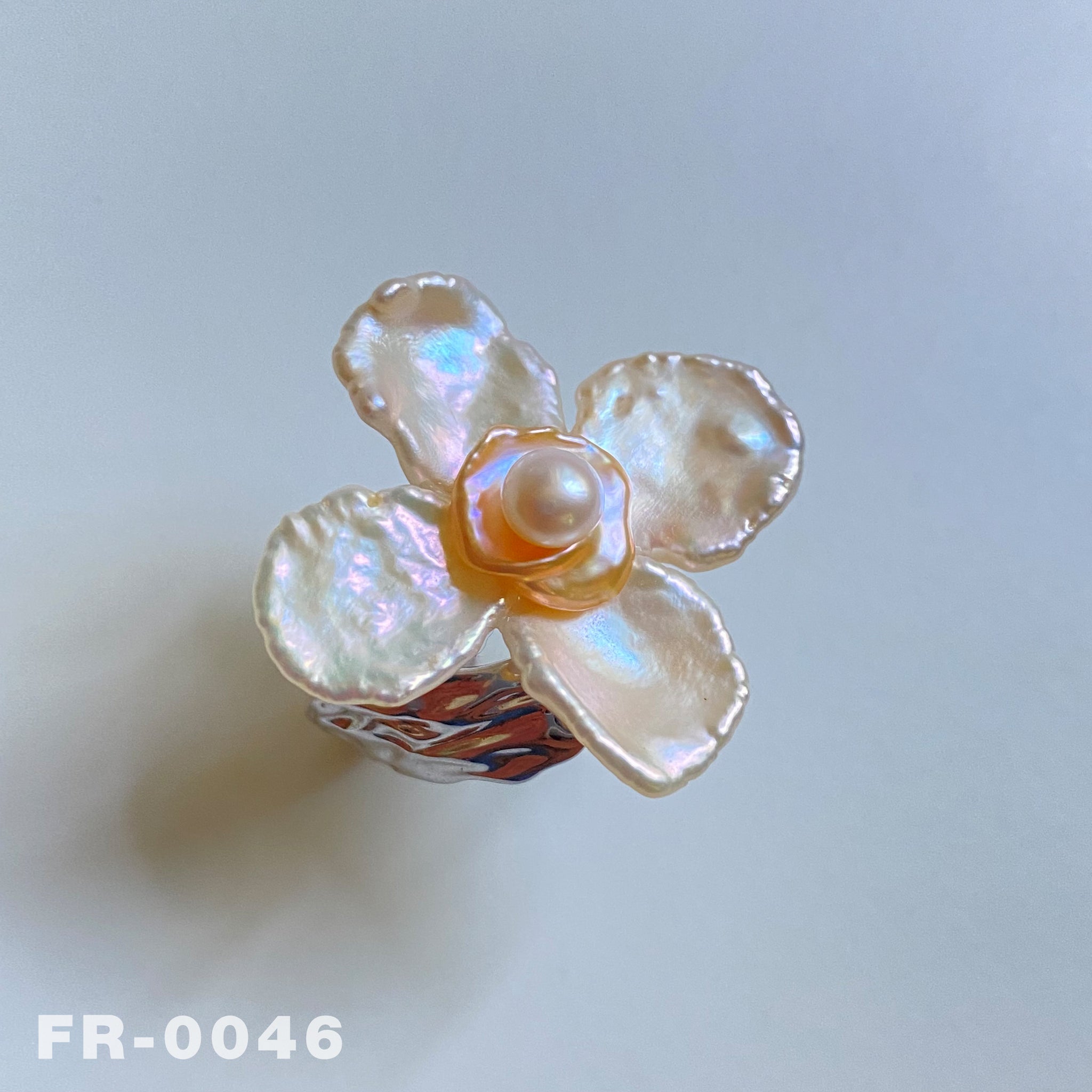 Handmade Natural Colorful Freshwater Keshi Pearl Flower Ring