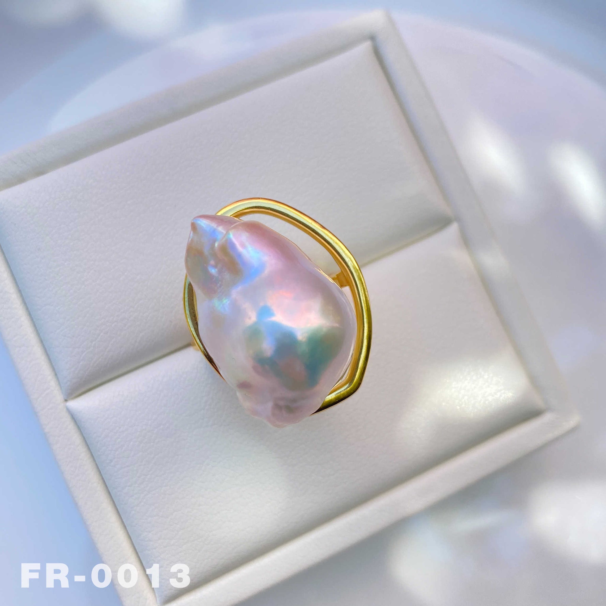 Natural Freshwater Fireball Baroque Pearl Ring