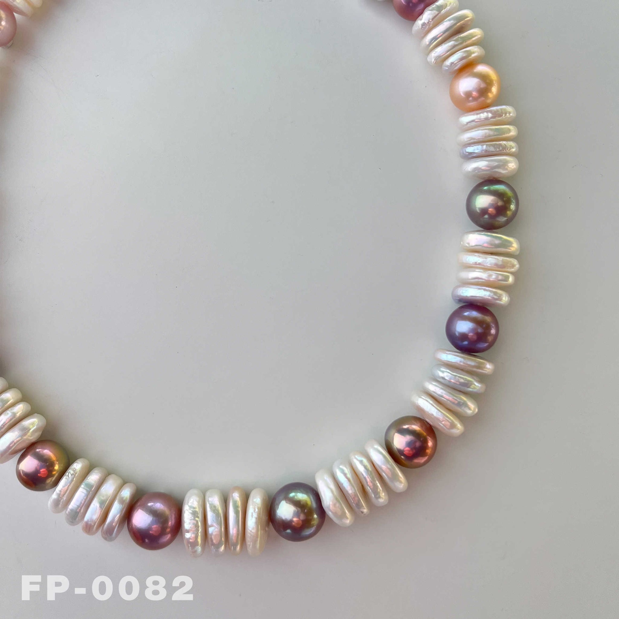 Natural Rainbow Edison and Keshi Pearl Necklace