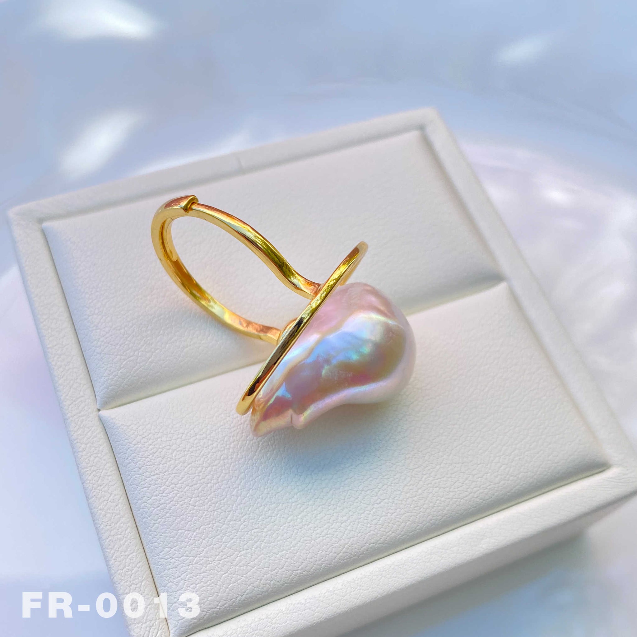 Natural Freshwater Fireball Baroque Pearl Ring