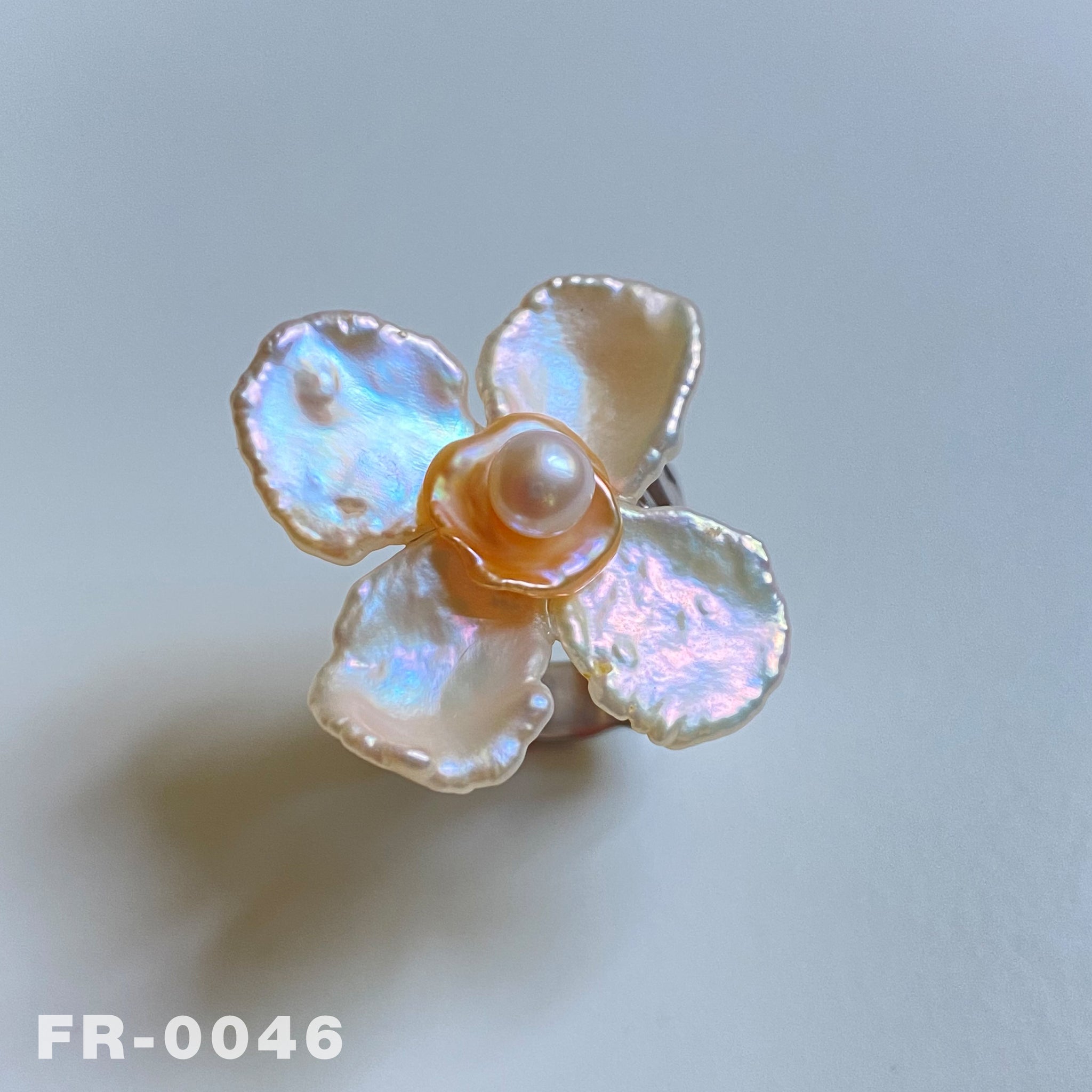 Handmade Natural Colorful Freshwater Keshi Pearl Flower Ring