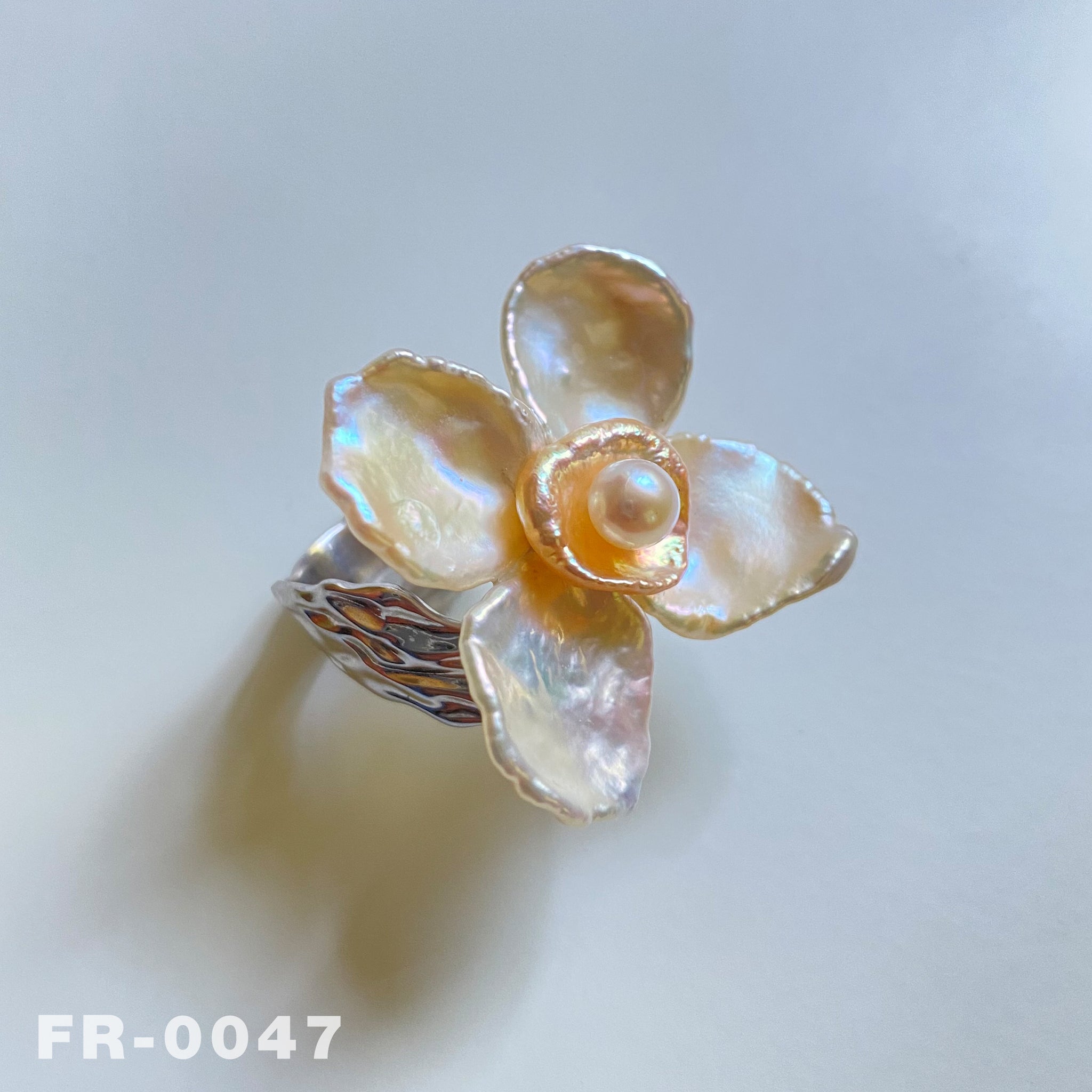 Handmade Natural Colorful Freshwater Keshi Pearl Flower Ring